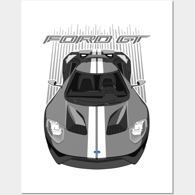 Ford GT-grey and white Wall Art by V8social